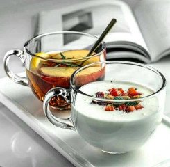 طقم شوربه 2 قطعه زجاج مستورد